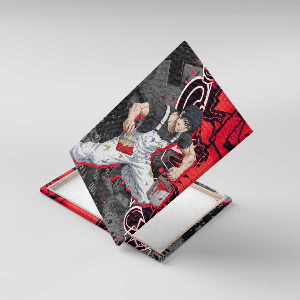 Toji Fushiguro Canvas Wall Art Urban Graffiti Anime Style