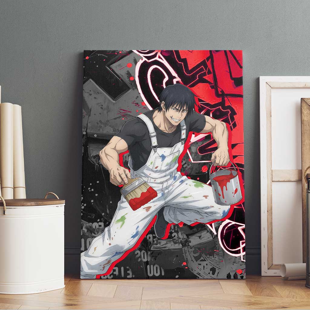 Toji Fushiguro Canvas Wall Art Urban Graffiti Anime Style
