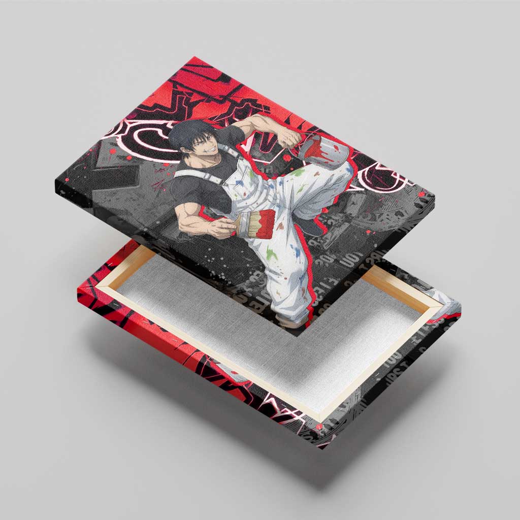 Toji Fushiguro Canvas Wall Art Urban Graffiti Anime Style