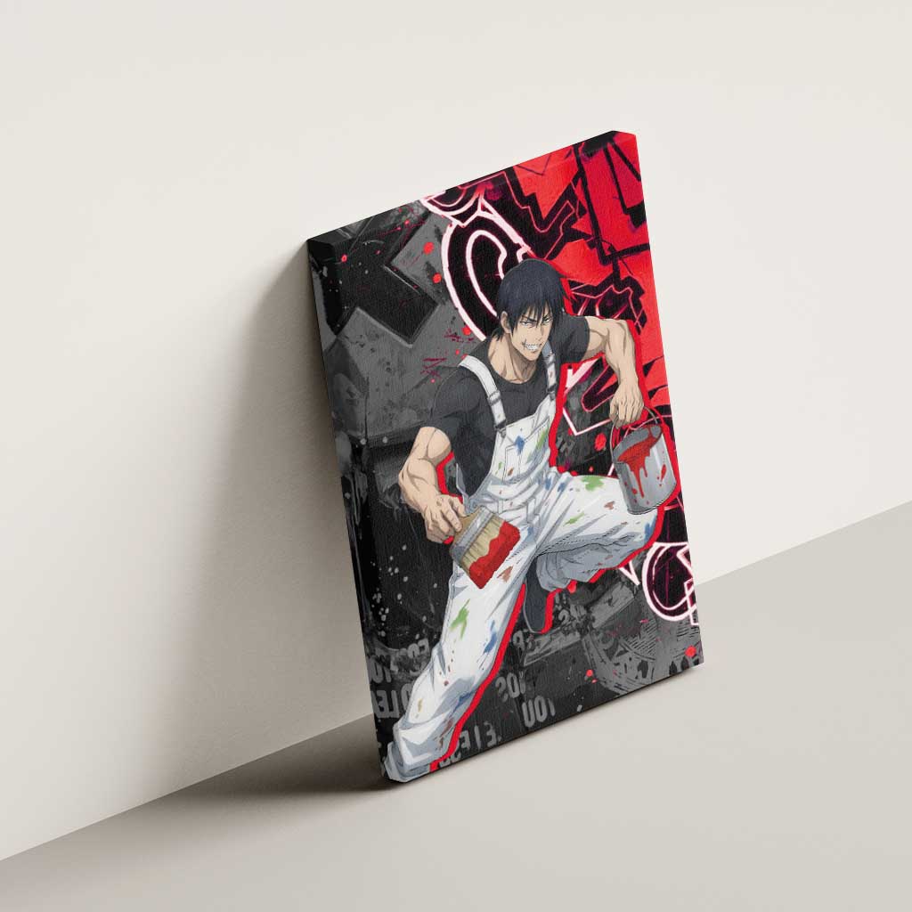 Toji Fushiguro Canvas Wall Art Urban Graffiti Anime Style