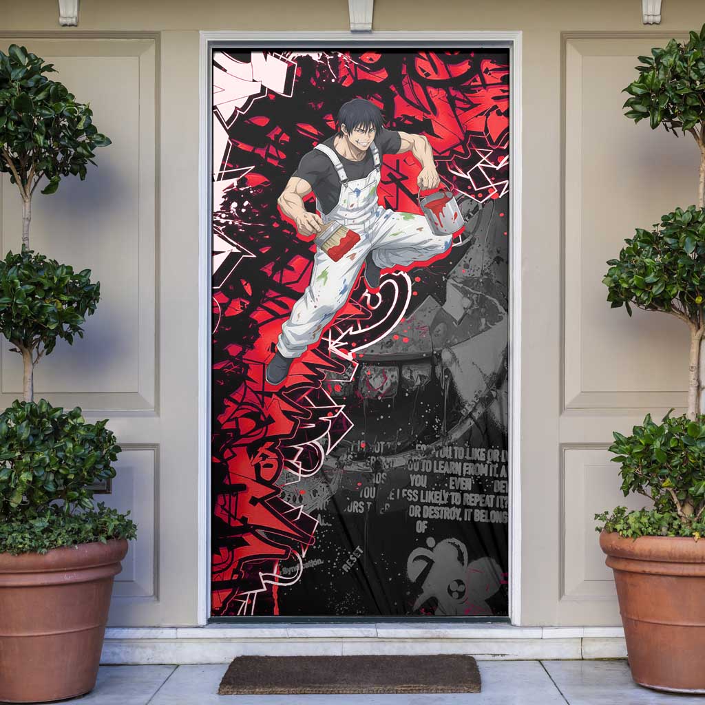 Toji Fushiguro Door Cover Urban Graffiti Anime Style