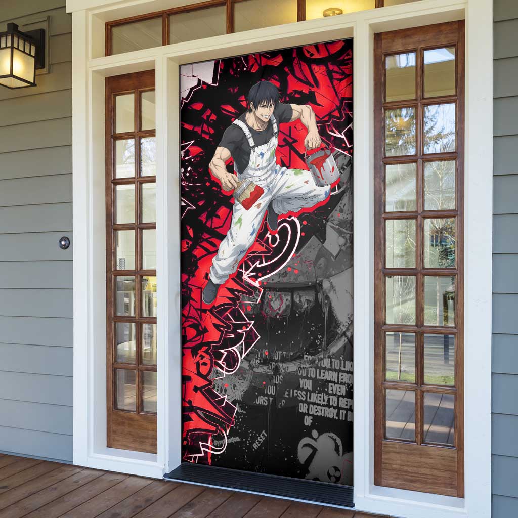 Toji Fushiguro Door Cover Urban Graffiti Anime Style