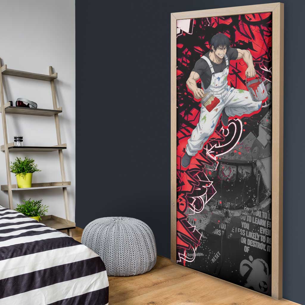 Toji Fushiguro Door Cover Urban Graffiti Anime Style