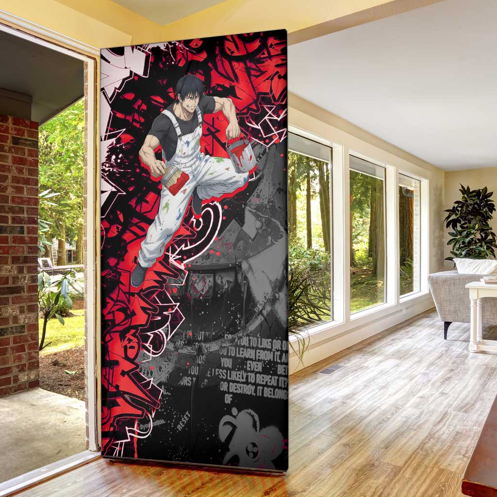 Toji Fushiguro Door Cover Urban Graffiti Anime Style