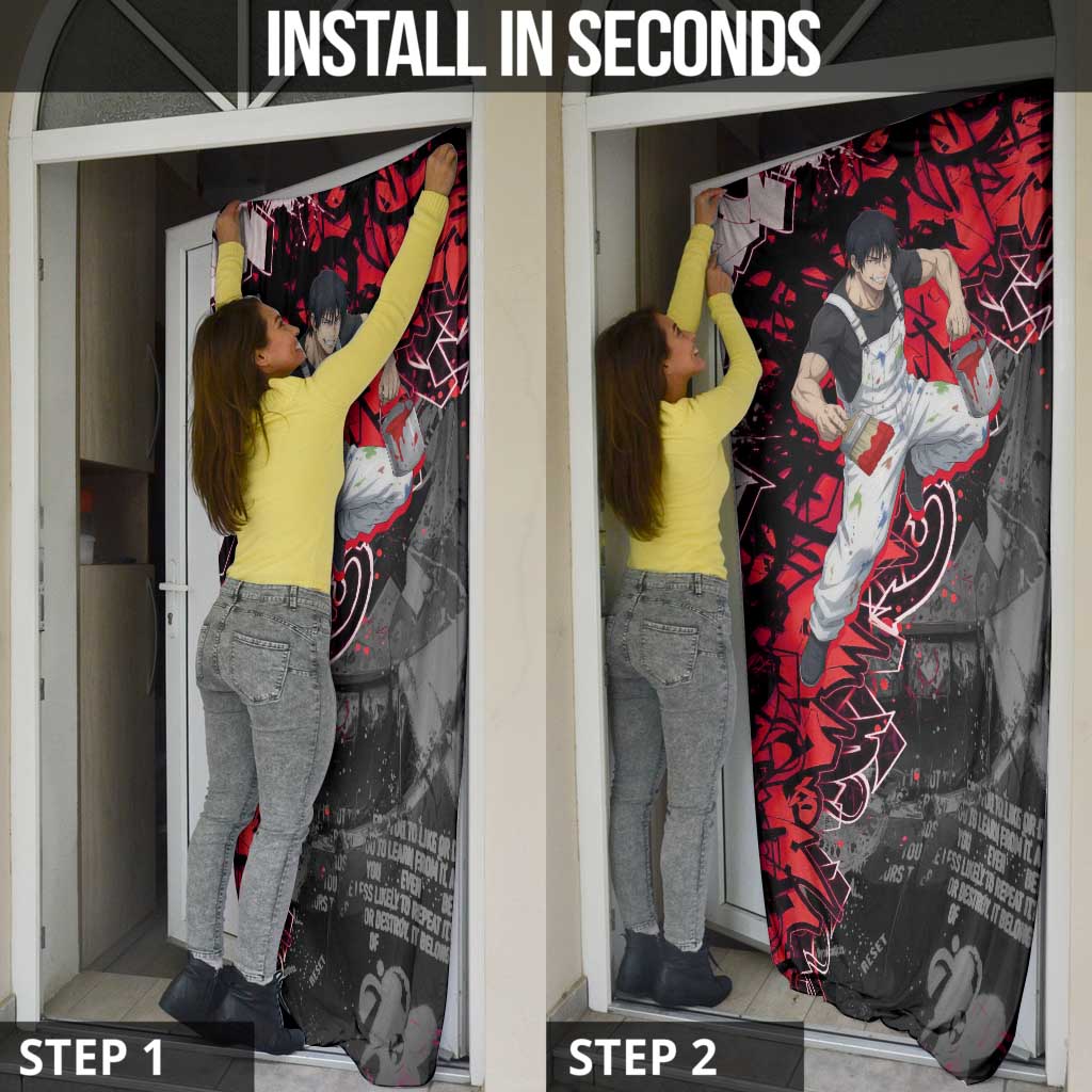 Toji Fushiguro Door Cover Urban Graffiti Anime Style