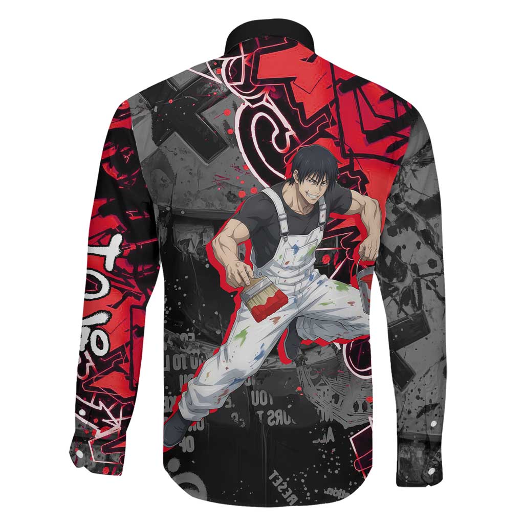 Toji Fushiguro Family Matching Off Shoulder Maxi Dress and Hawaiian Shirt Urban Graffiti Anime Style