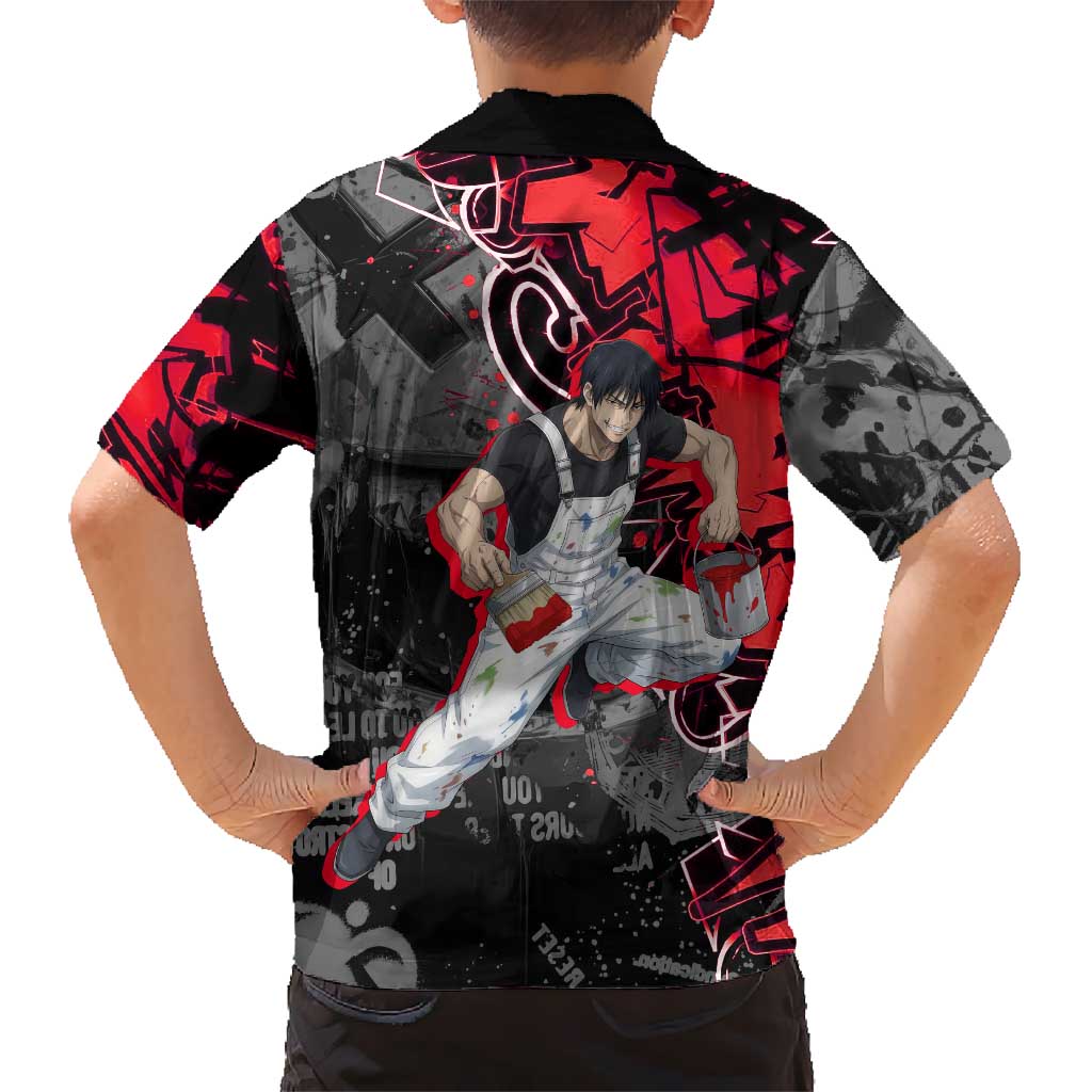 Toji Fushiguro Family Matching Tank Maxi Dress and Hawaiian Shirt Urban Graffiti Anime Style
