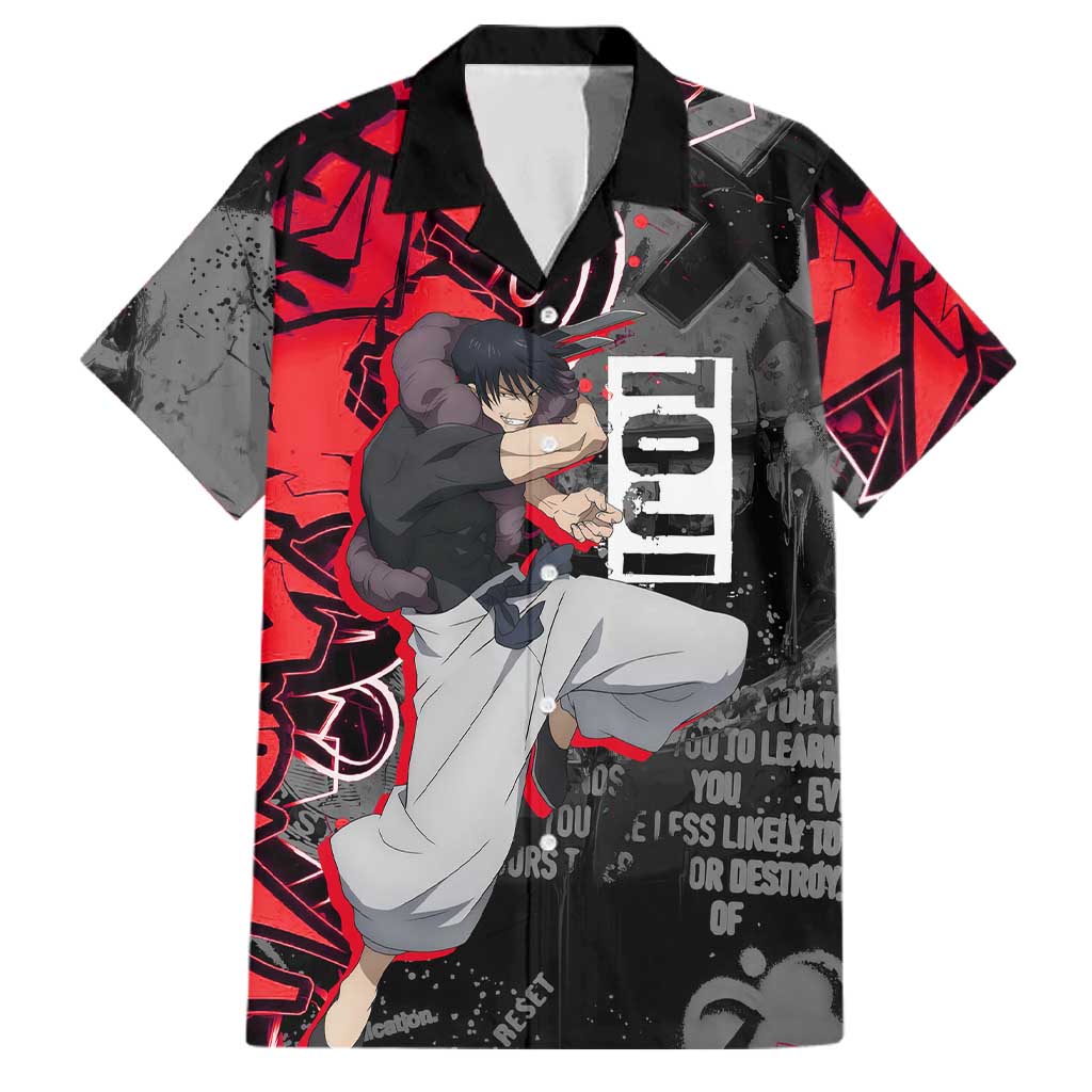 Toji Fushiguro Family Matching Tank Maxi Dress and Hawaiian Shirt Urban Graffiti Anime Style