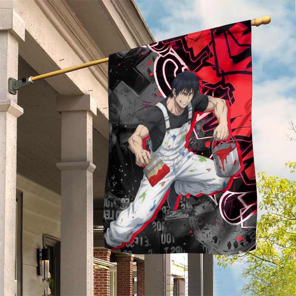 Toji Fushiguro Garden Flag Urban Graffiti Anime Style