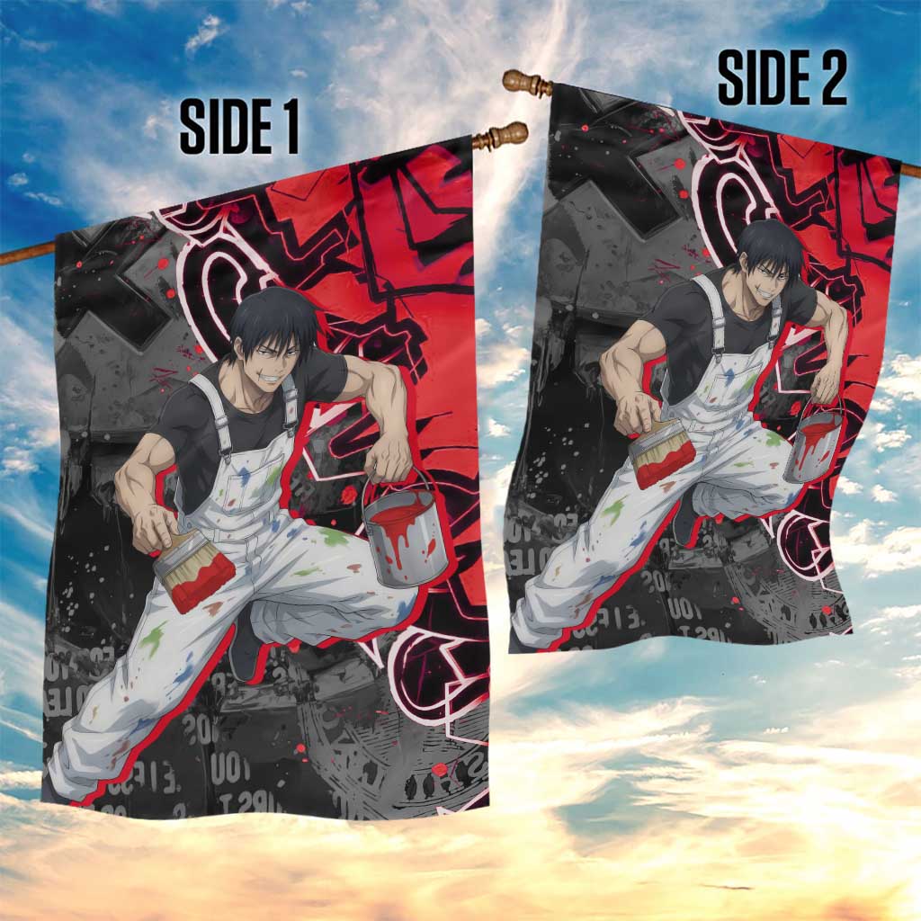 Toji Fushiguro Garden Flag Urban Graffiti Anime Style