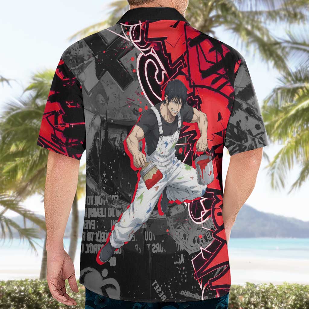 Toji Fushiguro Hawaiian Shirt Urban Graffiti Anime Style