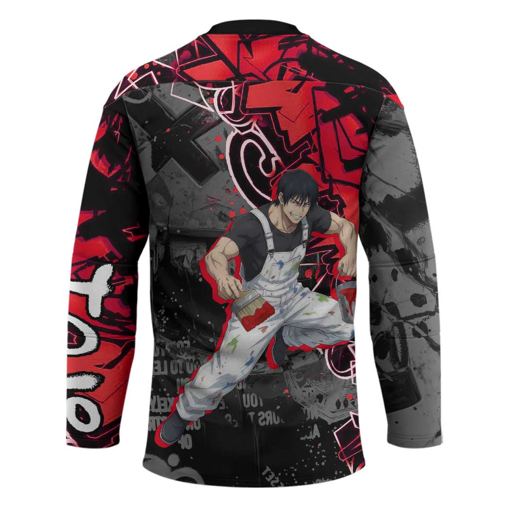 Toji Fushiguro Hockey Jersey Urban Graffiti Anime Style