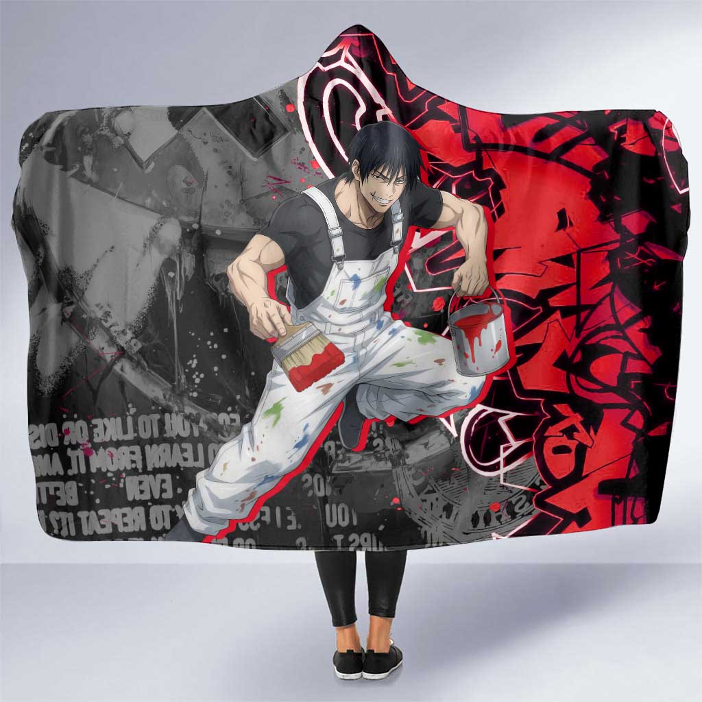 Toji Fushiguro Hooded Blanket Urban Graffiti Anime Style