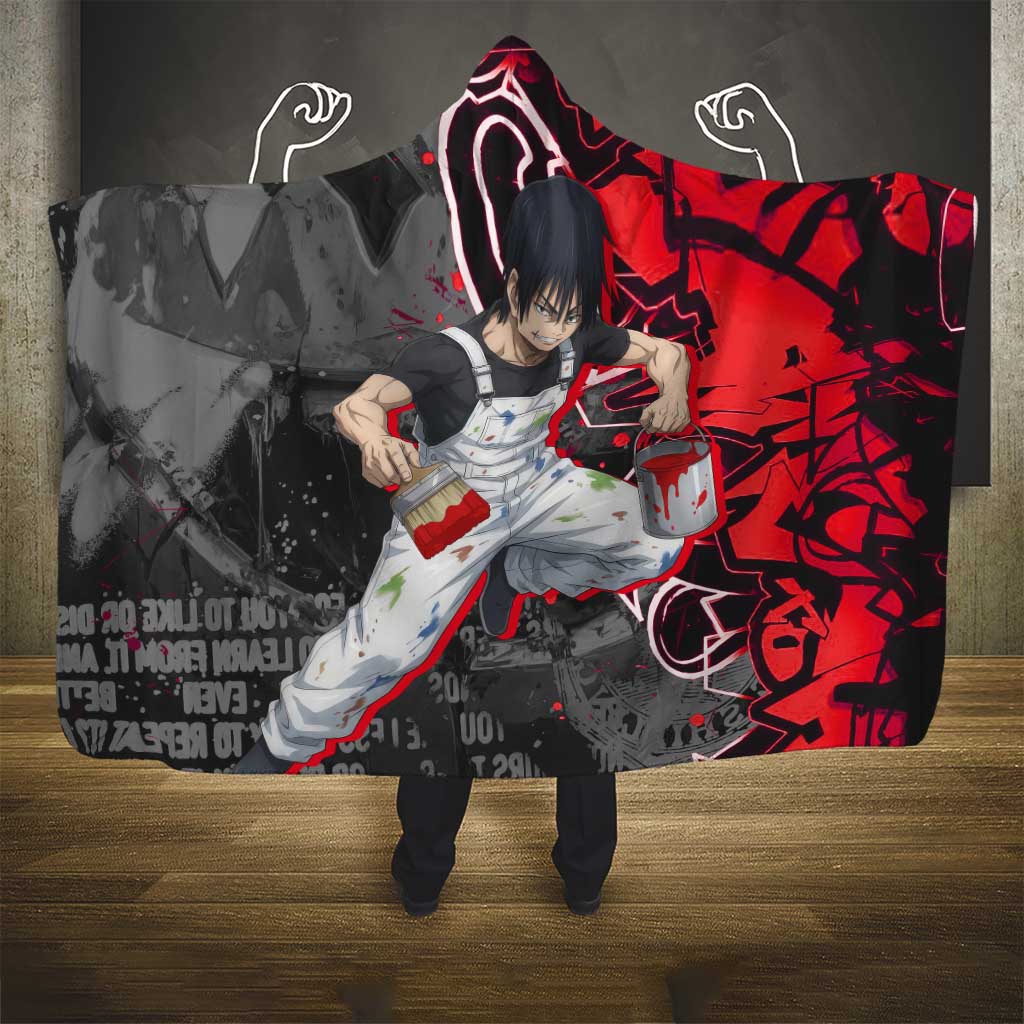 Toji Fushiguro Hooded Blanket Urban Graffiti Anime Style