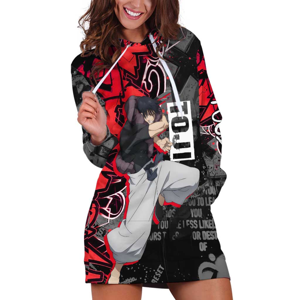 Toji Fushiguro Hoodie Dress Urban Graffiti Anime Style
