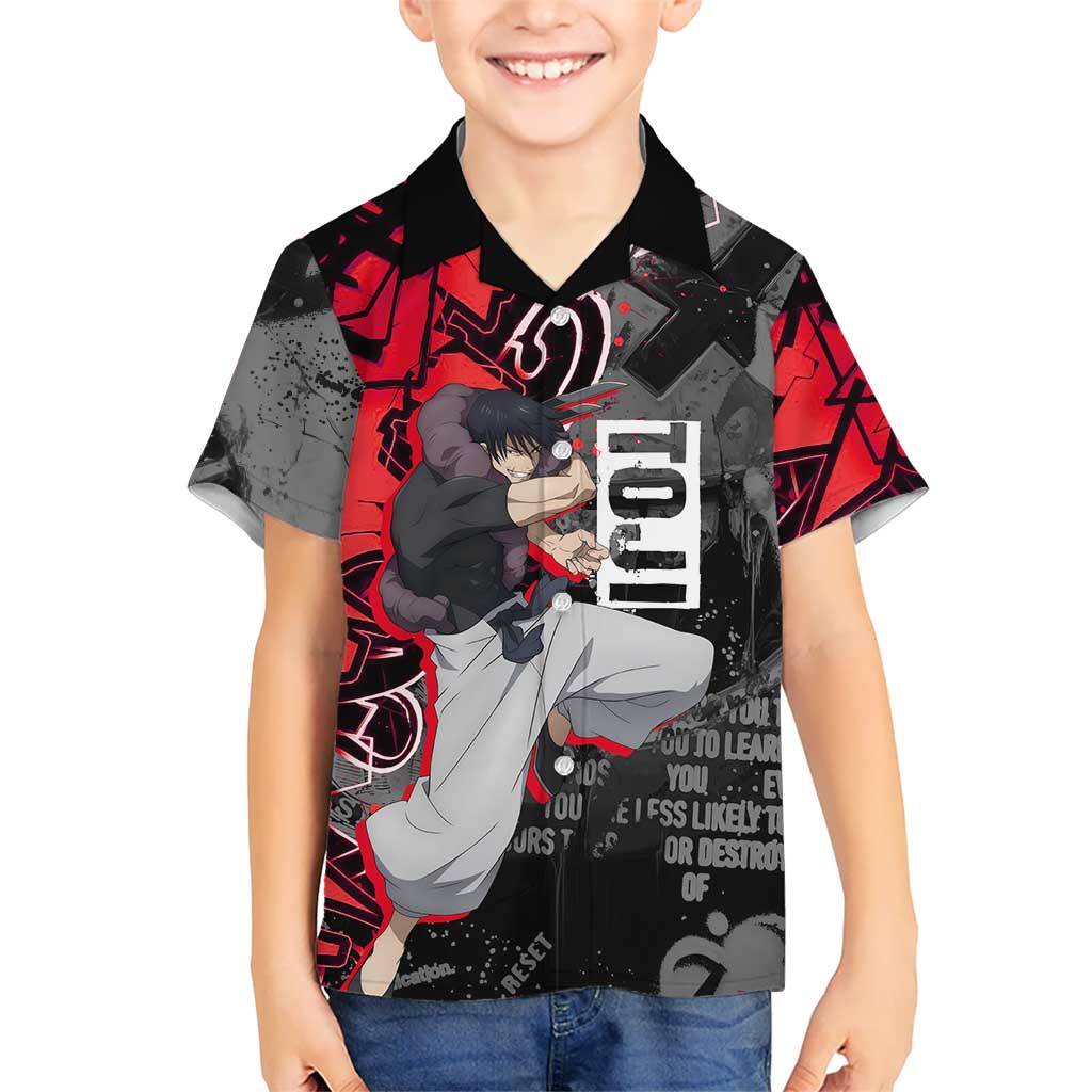 Toji Fushiguro Kid Hawaiian Shirt Urban Graffiti Anime Style