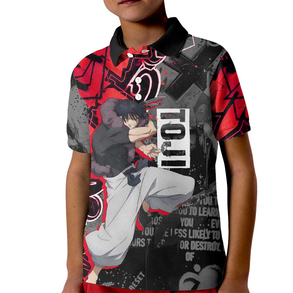 Toji Fushiguro Kid Polo Shirt Urban Graffiti Anime Style