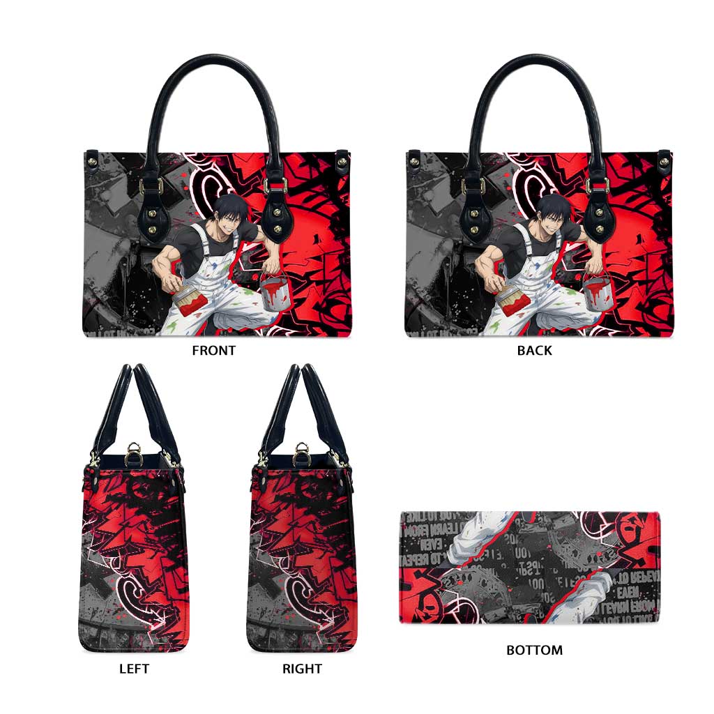 Toji Fushiguro Leather Bag Urban Graffiti Anime Style