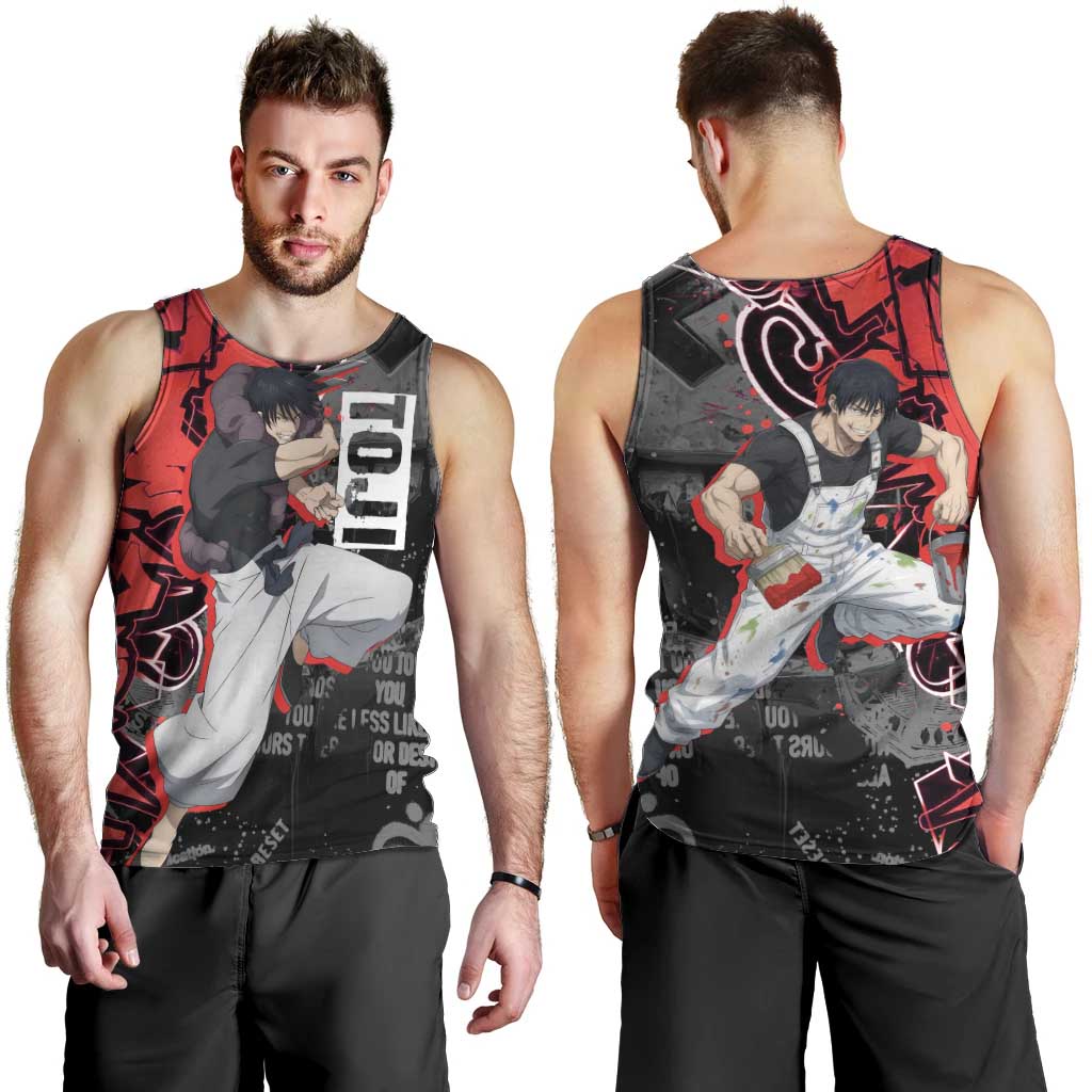 Toji Fushiguro Men Tank Top Urban Graffiti Anime Style
