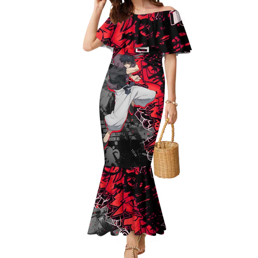 Toji Fushiguro Mermaid Dress Urban Graffiti Anime Style