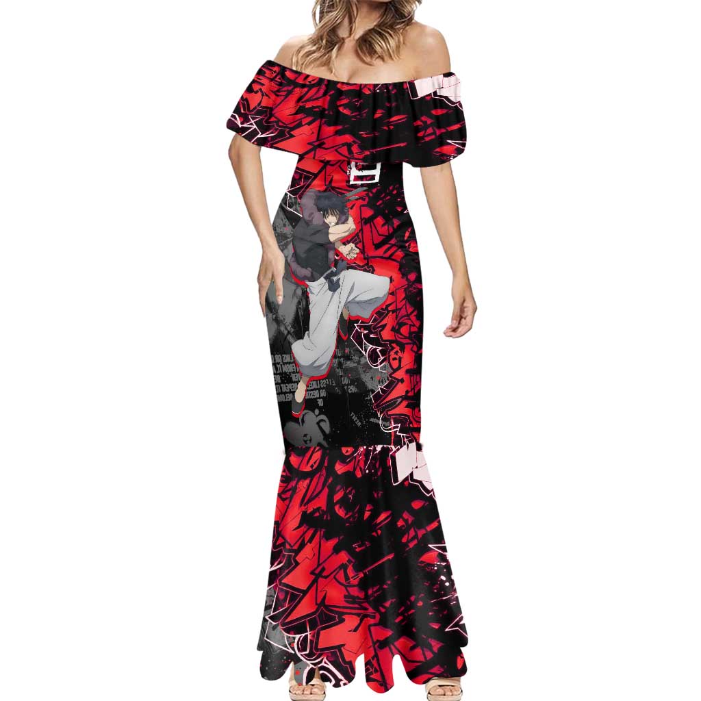 Toji Fushiguro Mermaid Dress Urban Graffiti Anime Style