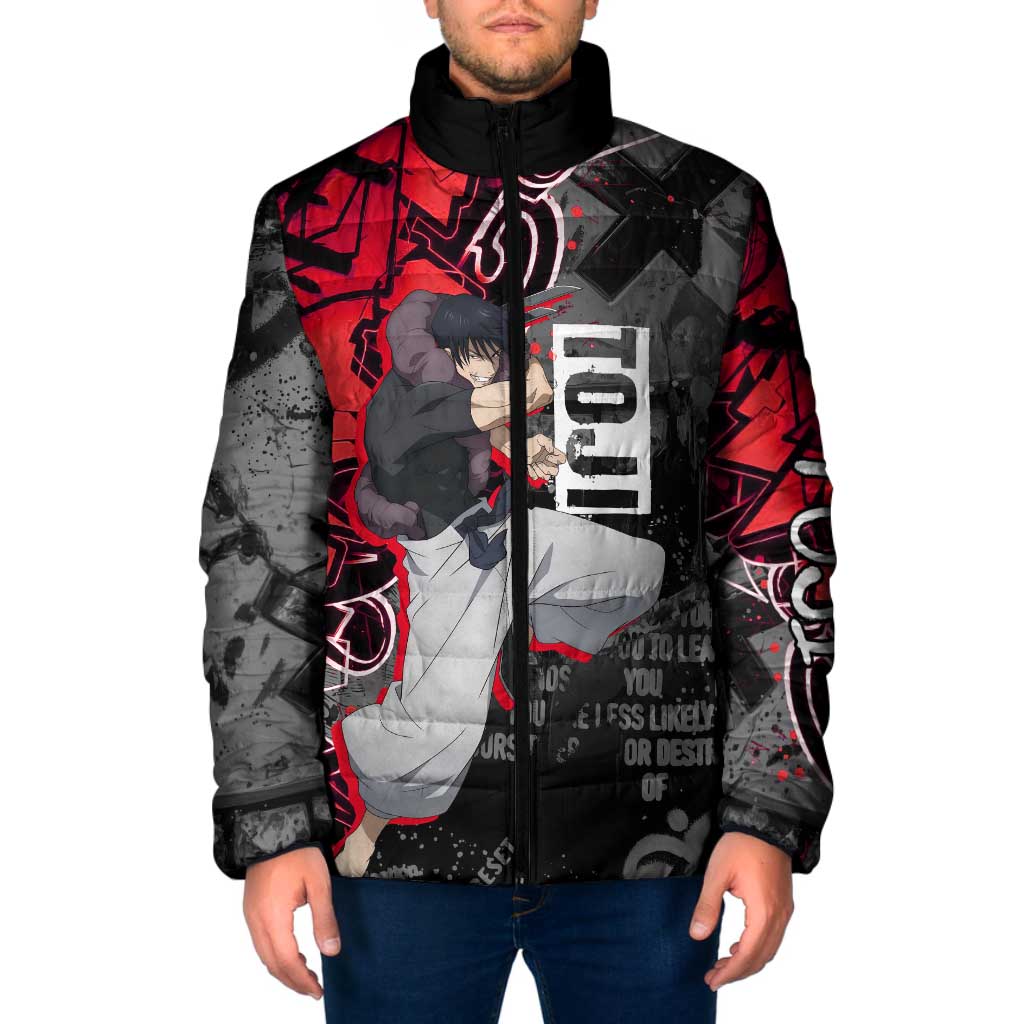 Toji Fushiguro Padded Jacket Urban Graffiti Anime Style