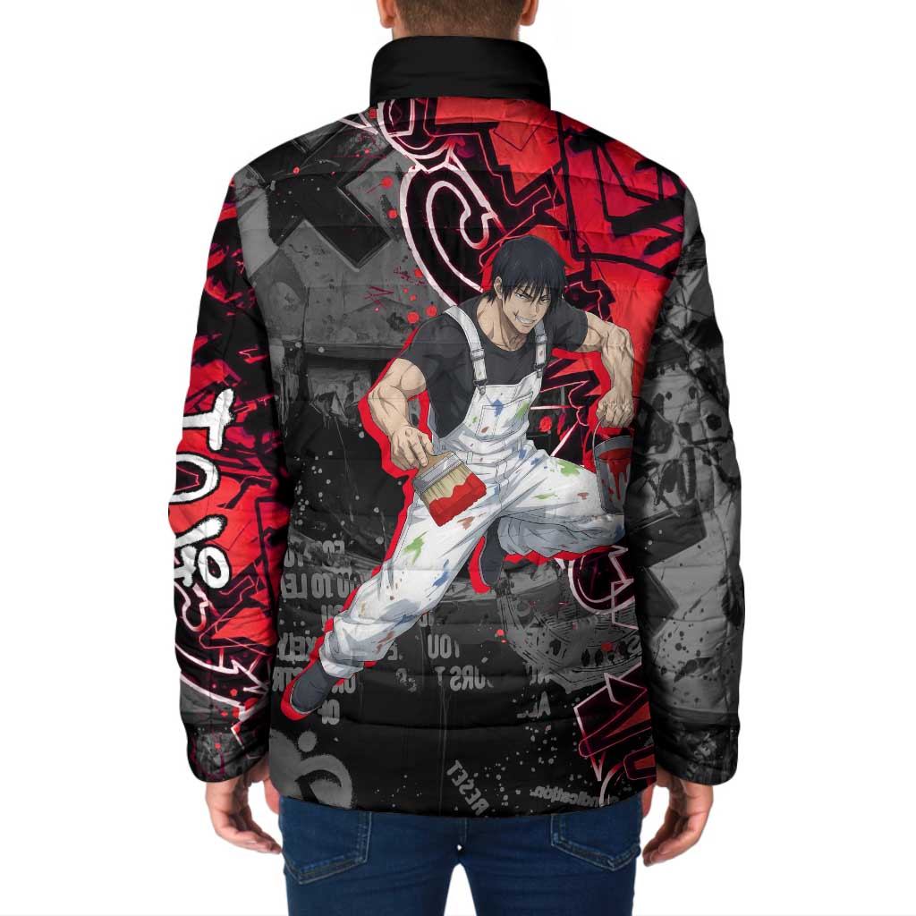 Toji Fushiguro Padded Jacket Urban Graffiti Anime Style
