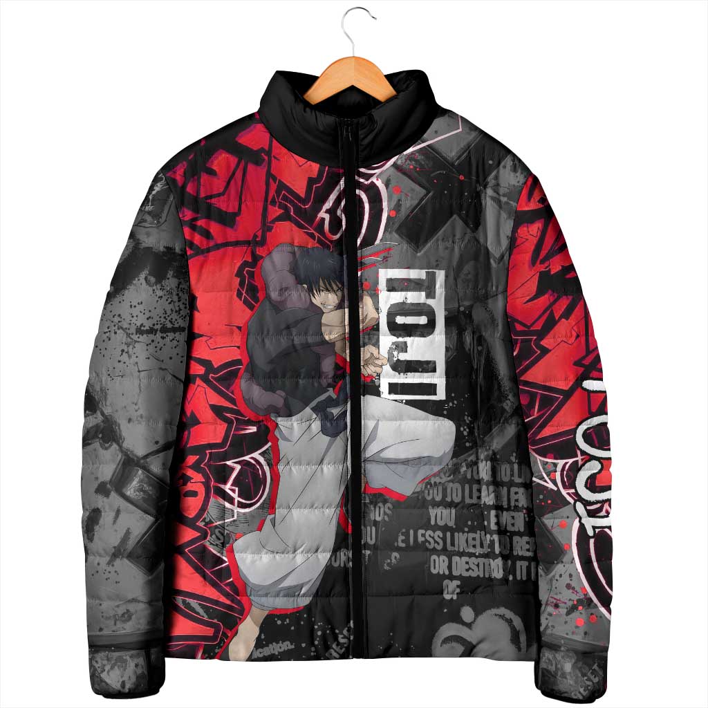 Toji Fushiguro Padded Jacket Urban Graffiti Anime Style