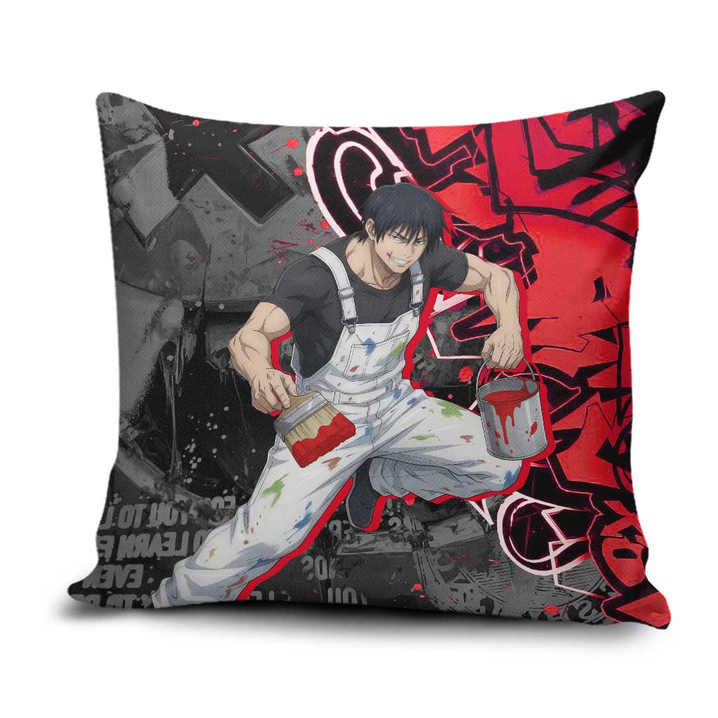 Toji Fushiguro Pillow Cover Urban Graffiti Anime Style