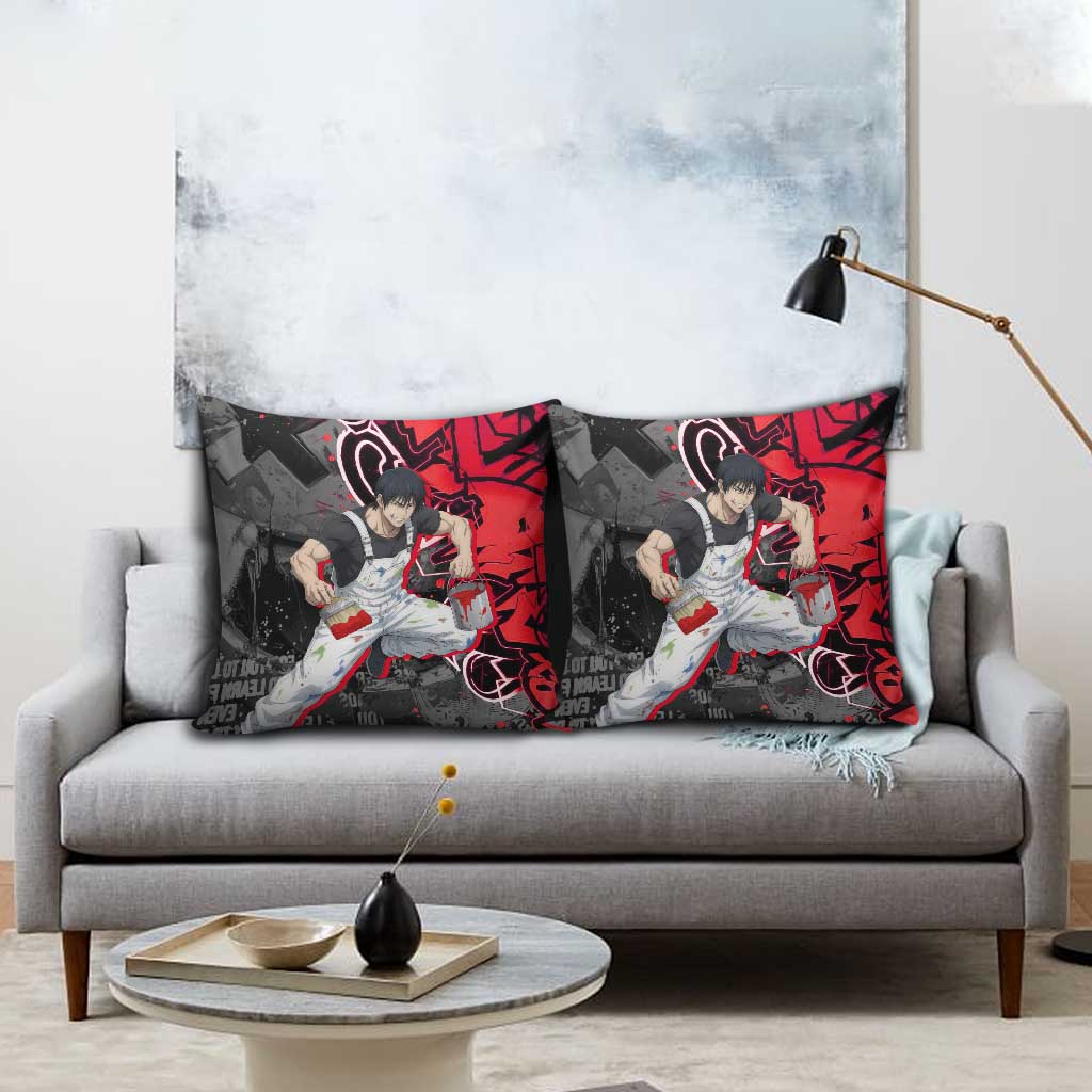 Toji Fushiguro Pillow Cover Urban Graffiti Anime Style