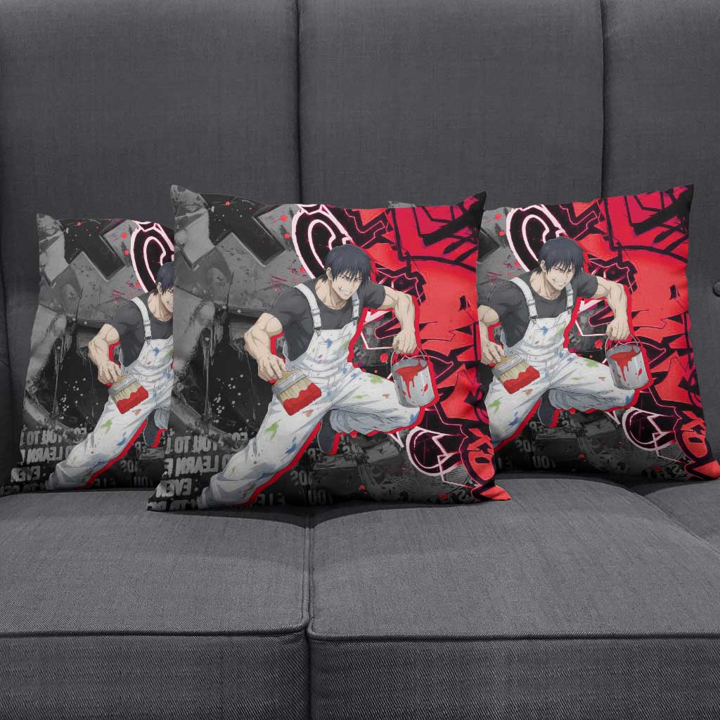 Toji Fushiguro Pillow Cover Urban Graffiti Anime Style