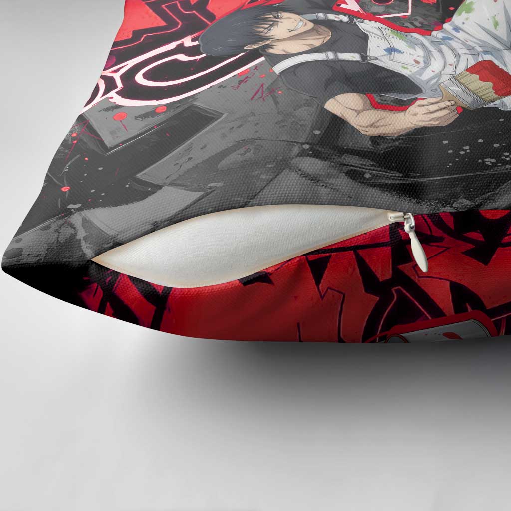 Toji Fushiguro Pillow Cover Urban Graffiti Anime Style