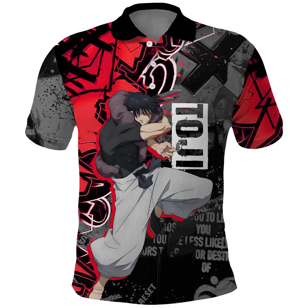 Toji Fushiguro Polo Shirt Urban Graffiti Anime Style