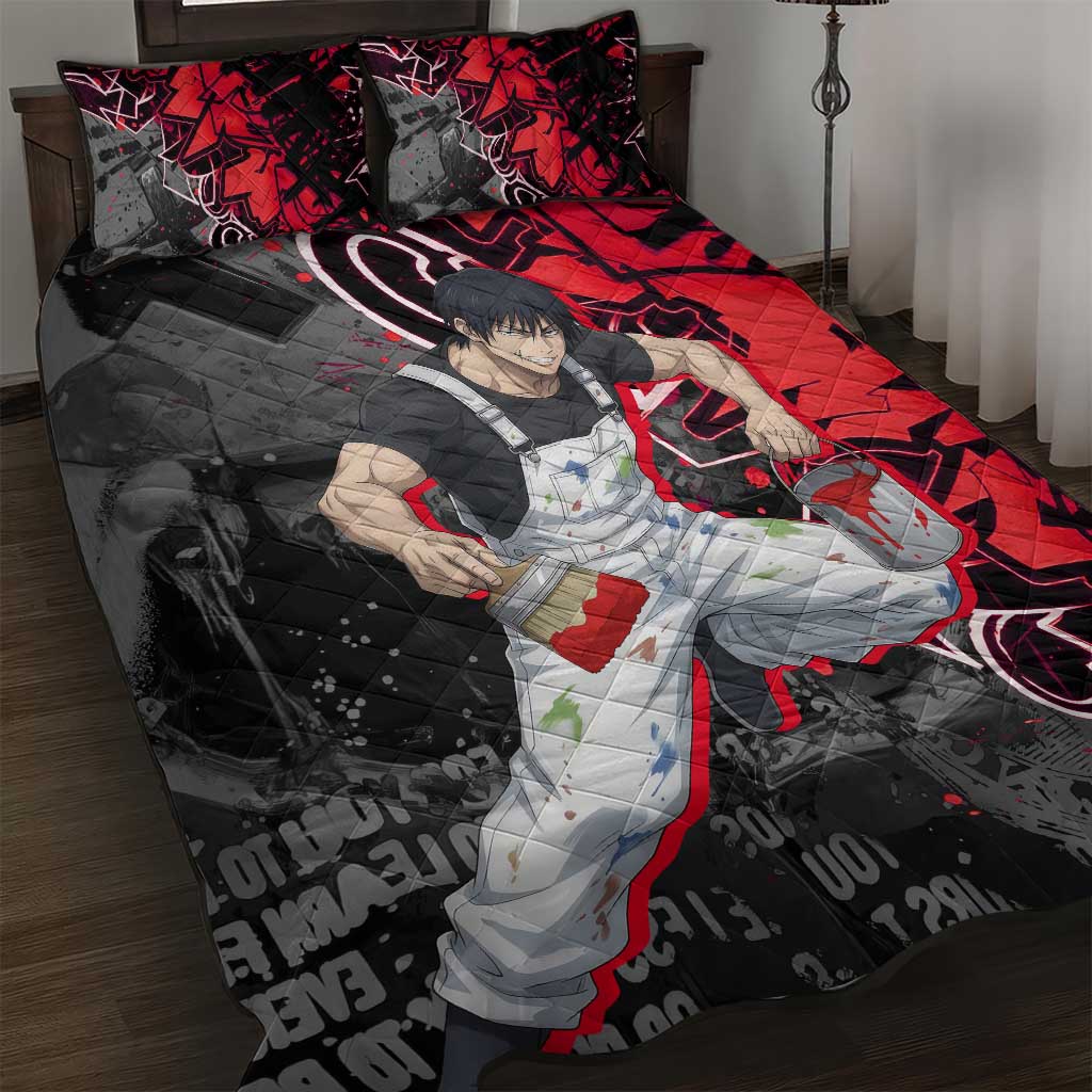 Toji Fushiguro Quilt Bed Set Urban Graffiti Anime Style