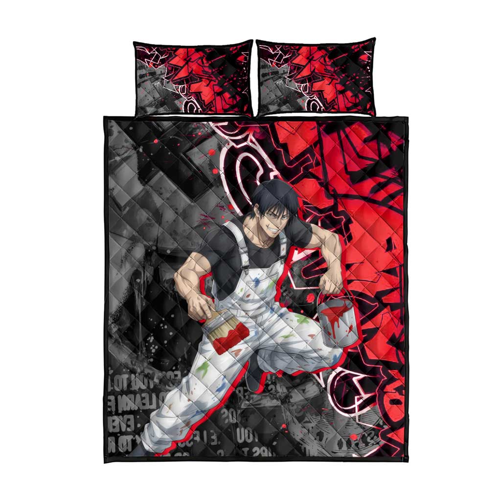 Toji Fushiguro Quilt Bed Set Urban Graffiti Anime Style