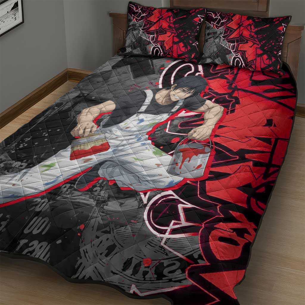 Toji Fushiguro Quilt Bed Set Urban Graffiti Anime Style