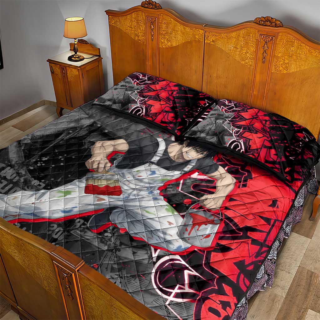 Toji Fushiguro Quilt Bed Set Urban Graffiti Anime Style