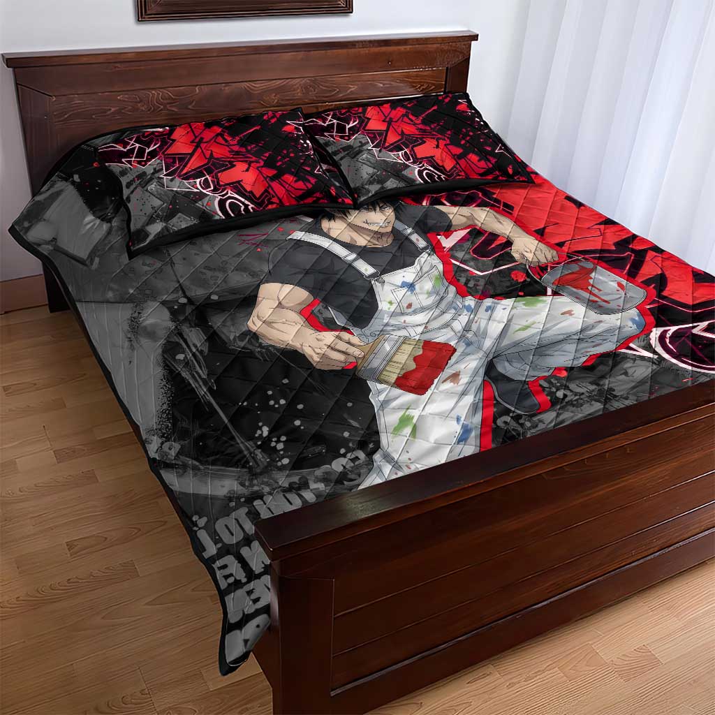 Toji Fushiguro Quilt Bed Set Urban Graffiti Anime Style