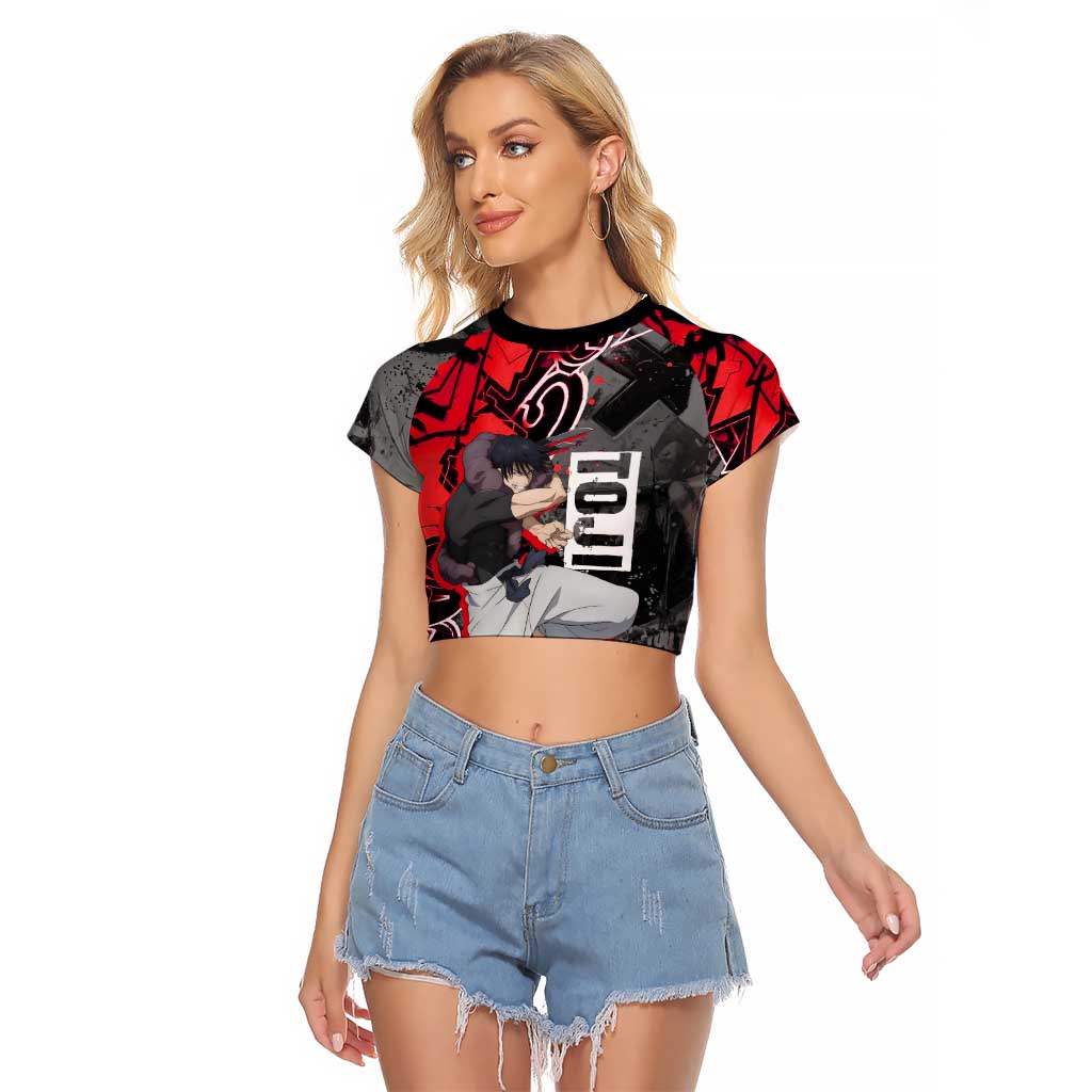 Toji Fushiguro Raglan Cropped T Shirt Urban Graffiti Anime Style