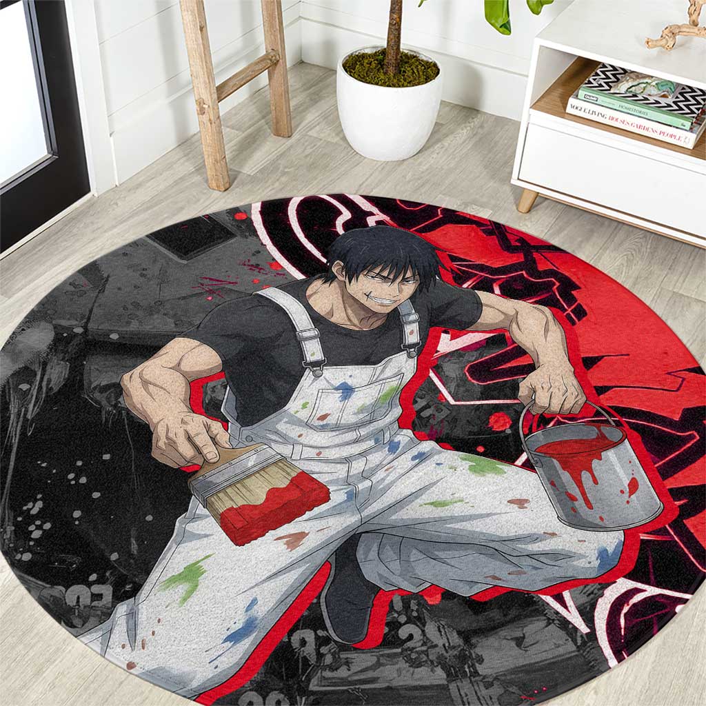 Toji Fushiguro Round Carpet Urban Graffiti Anime Style