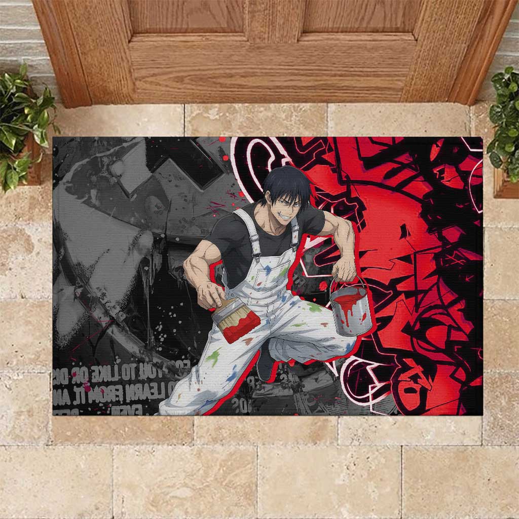 Toji Fushiguro Rubber Doormat Urban Graffiti Anime Style