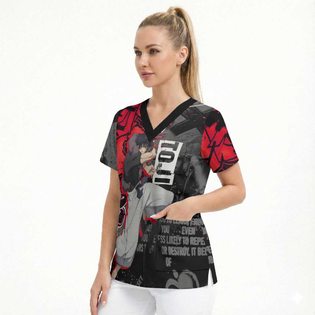 Toji Fushiguro Scrub Top Urban Graffiti Anime Style