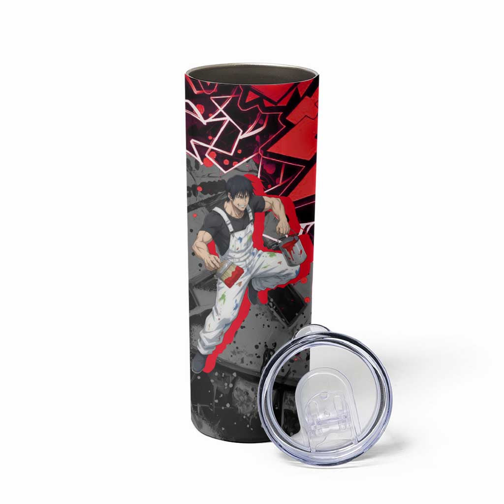 Toji Fushiguro Skinny Tumbler Urban Graffiti Anime Style