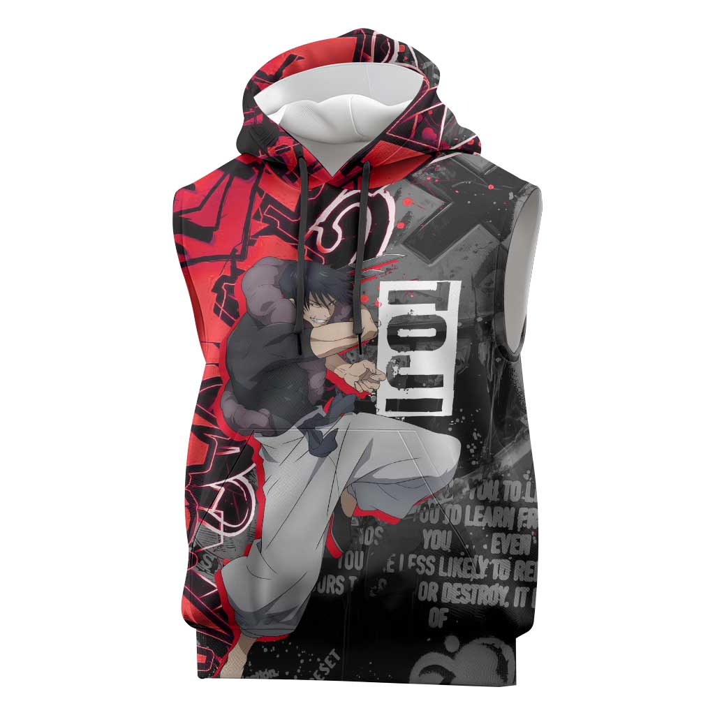 Toji Fushiguro Sleeveless Hoodie Urban Graffiti Anime Style