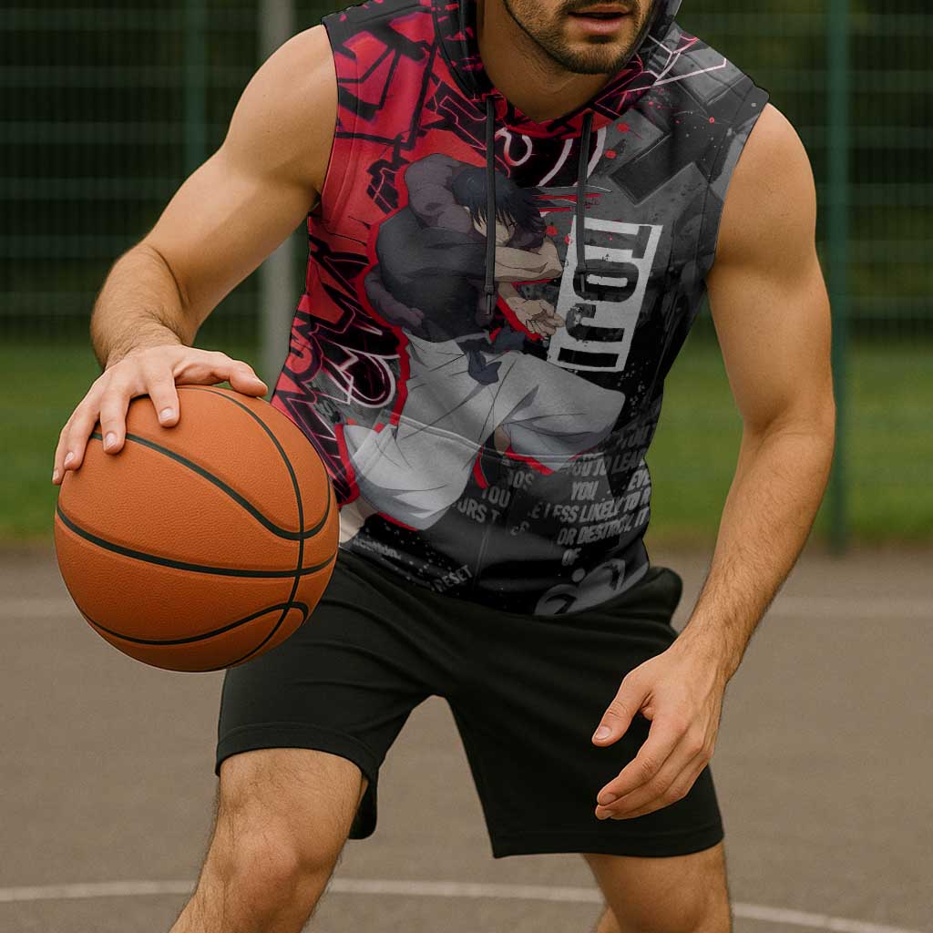 Toji Fushiguro Sleeveless Hoodie Urban Graffiti Anime Style