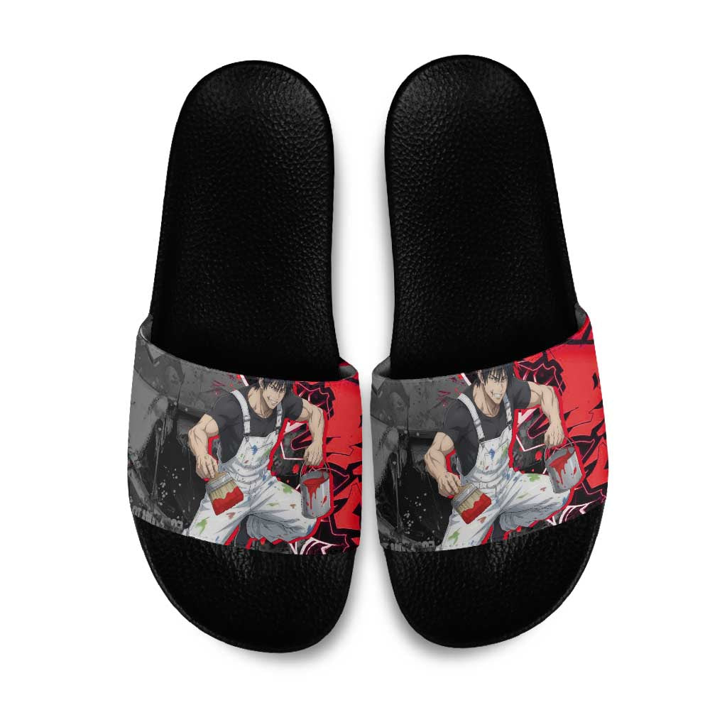 Toji Fushiguro Slide Sandals Urban Graffiti Anime Style