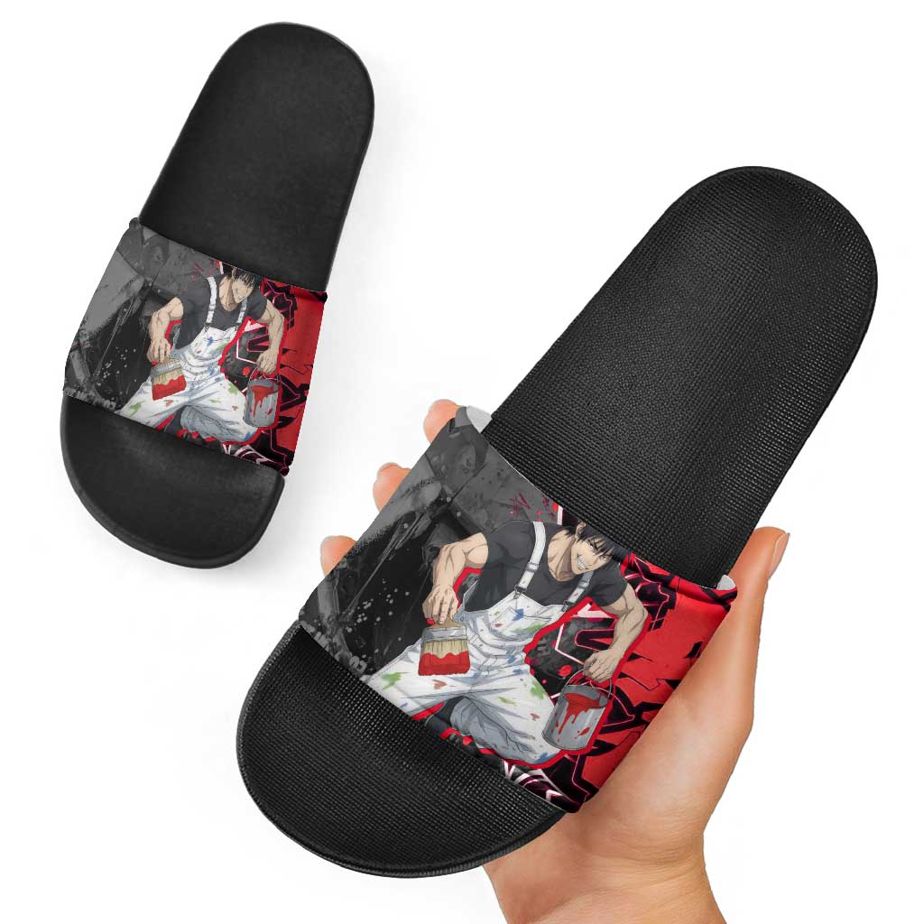 Toji Fushiguro Slide Sandals Urban Graffiti Anime Style