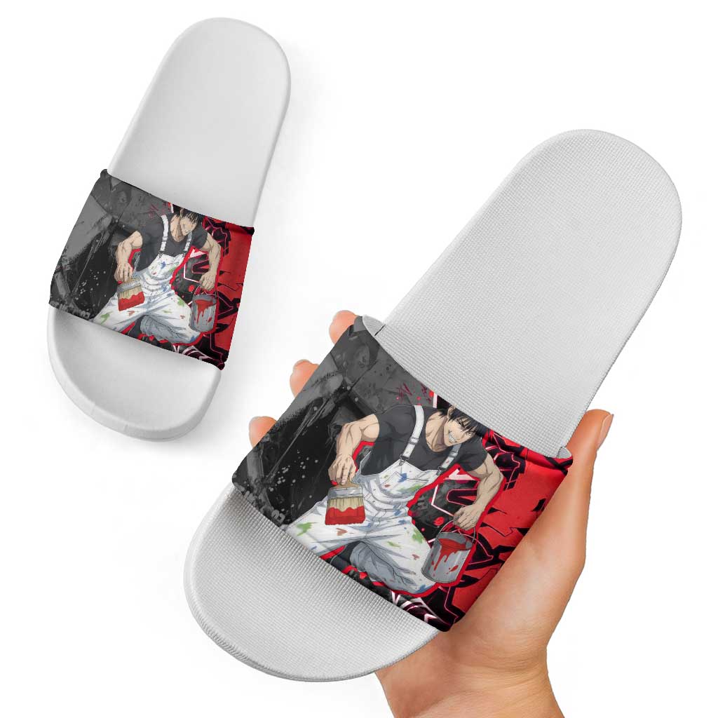 Toji Fushiguro Slide Sandals Urban Graffiti Anime Style