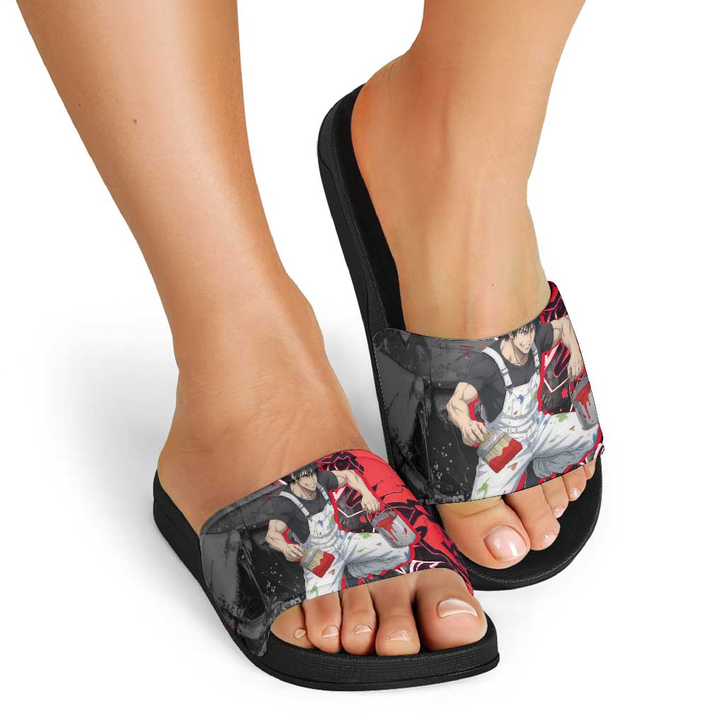 Toji Fushiguro Slide Sandals Urban Graffiti Anime Style