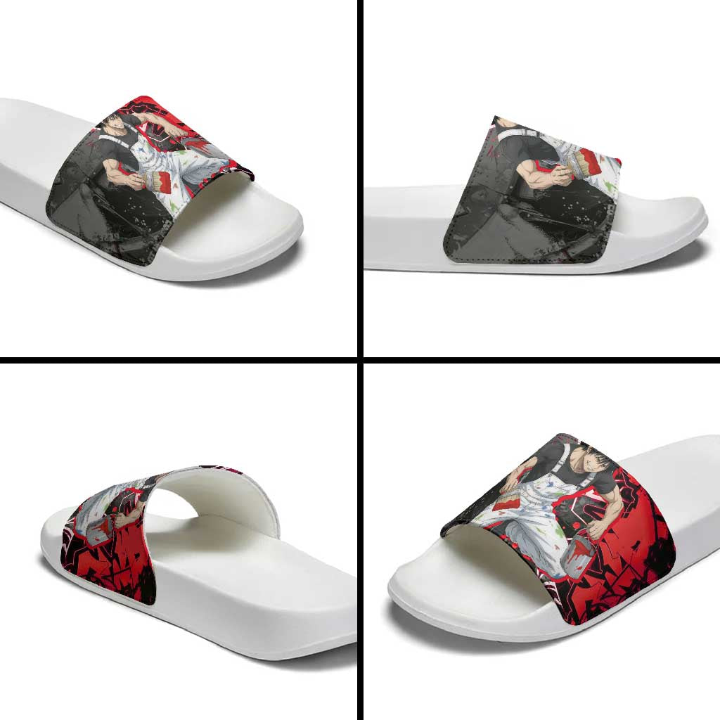 Toji Fushiguro Slide Sandals Urban Graffiti Anime Style